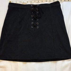 Forever 21 Black Lace-Up Mini Skirt